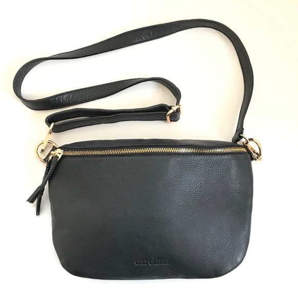 Carolina Handbags - CAROLINA Ramona Leather Crossbody Bag Black